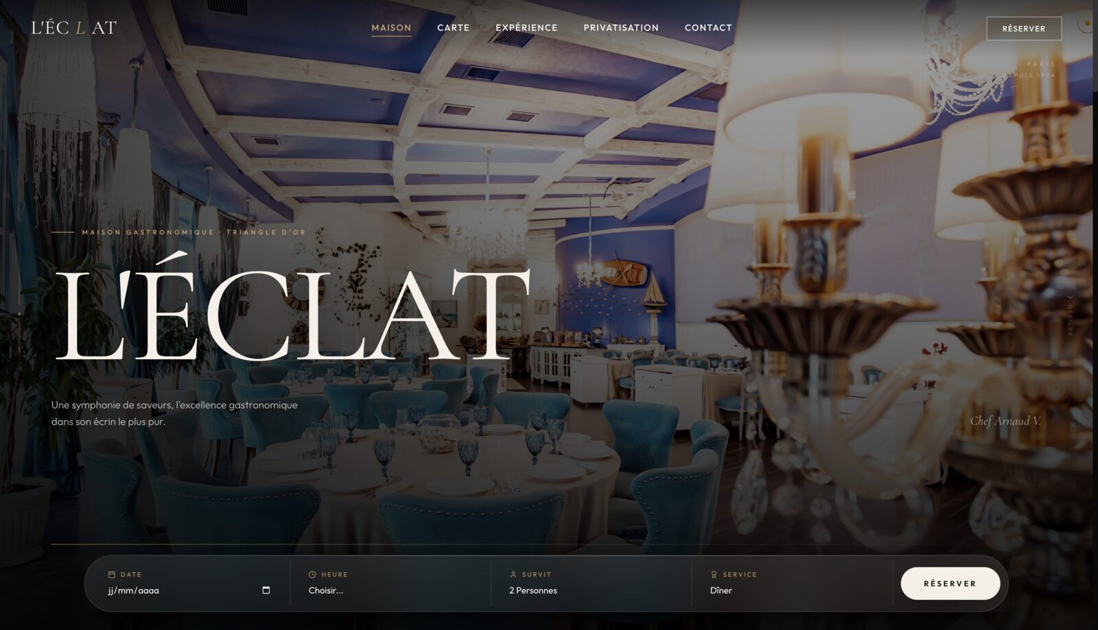 Site web L'Éclat, réalisation DMA Digital