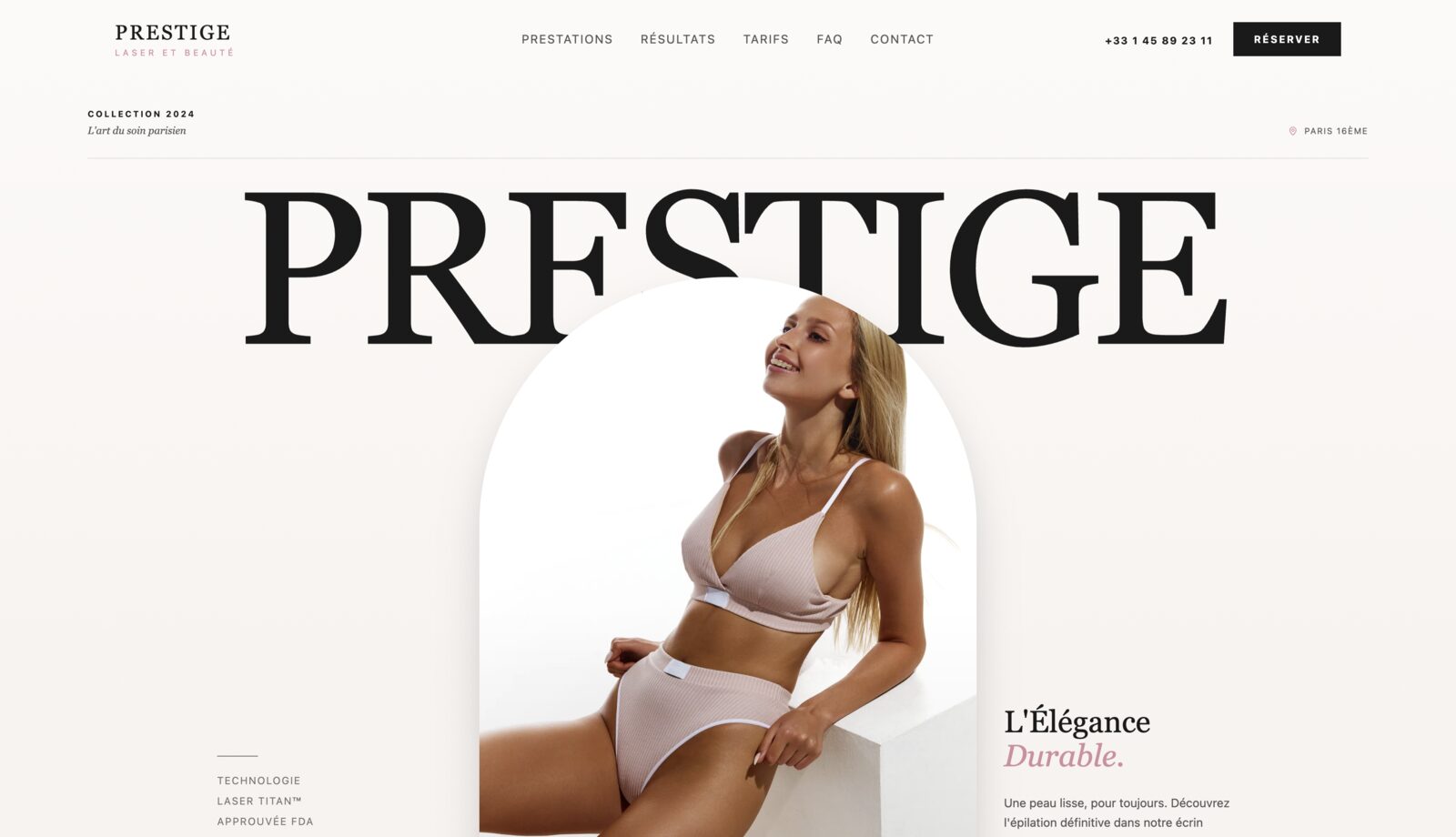 Site web Prestige, réalisation DMA Digital